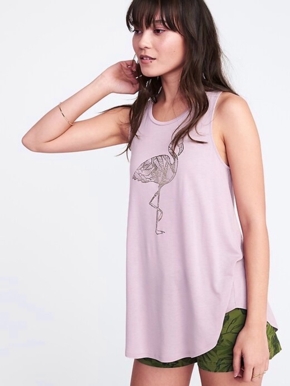 Tank Top Light Lavender & Metallic Silver Sz M